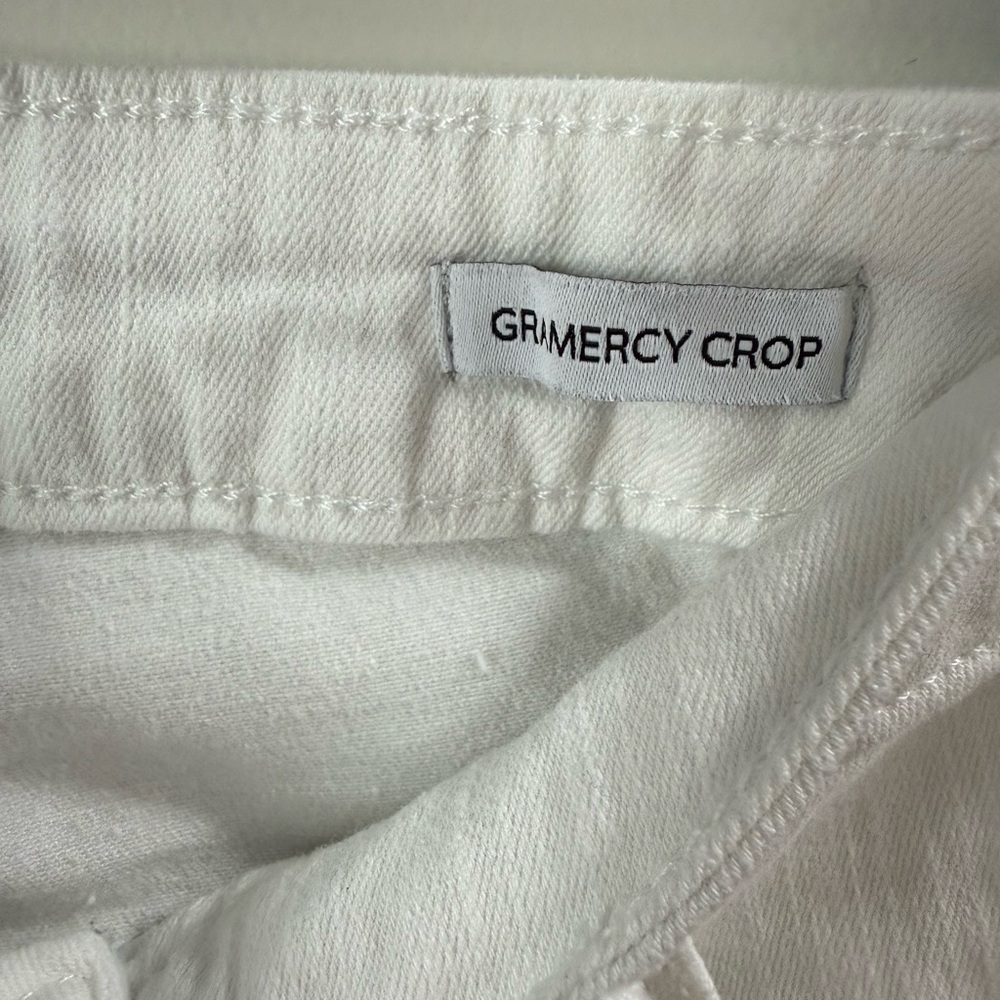 Nine West Gramercy Denim Crop Pants size 8 White Like New - Picture 5 of 9